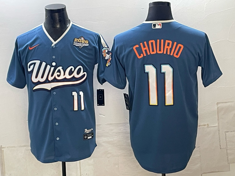 Men Milwaukee Brewers #11 Chourio blue Nike 2026 World Series MLB jersey 102306->milwaukee brewers->MLB Jersey